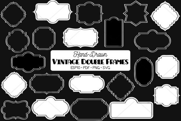 Download Vintage Frames Double |White Labels - Labels Collection
